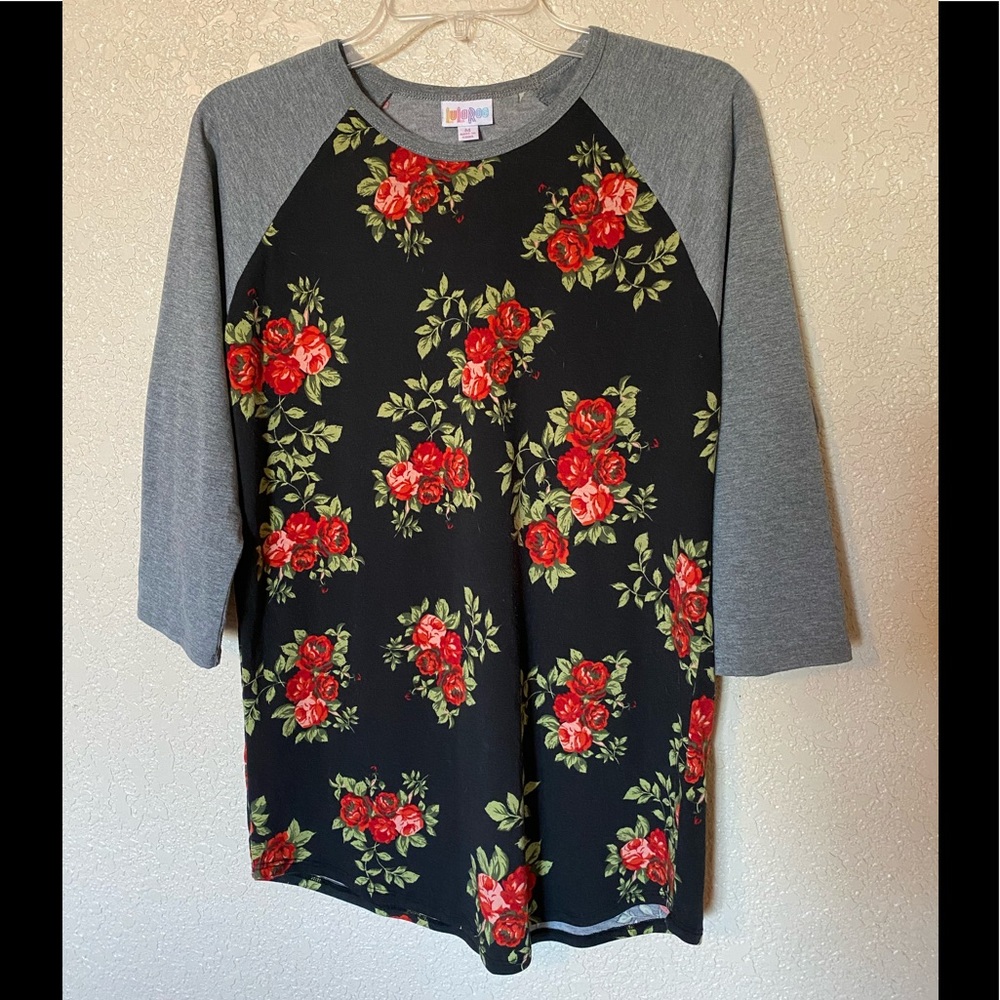 Floral baseball t shirt